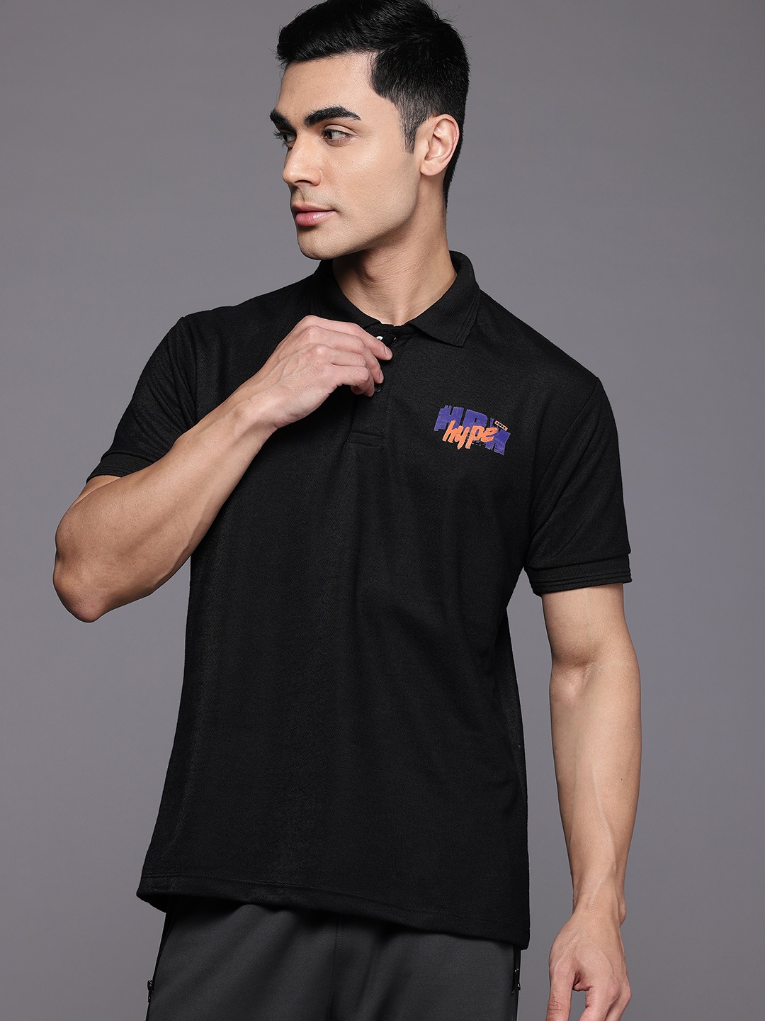 

HRX by Hrithik Roshan Men Polo Collar T-shirt, Black