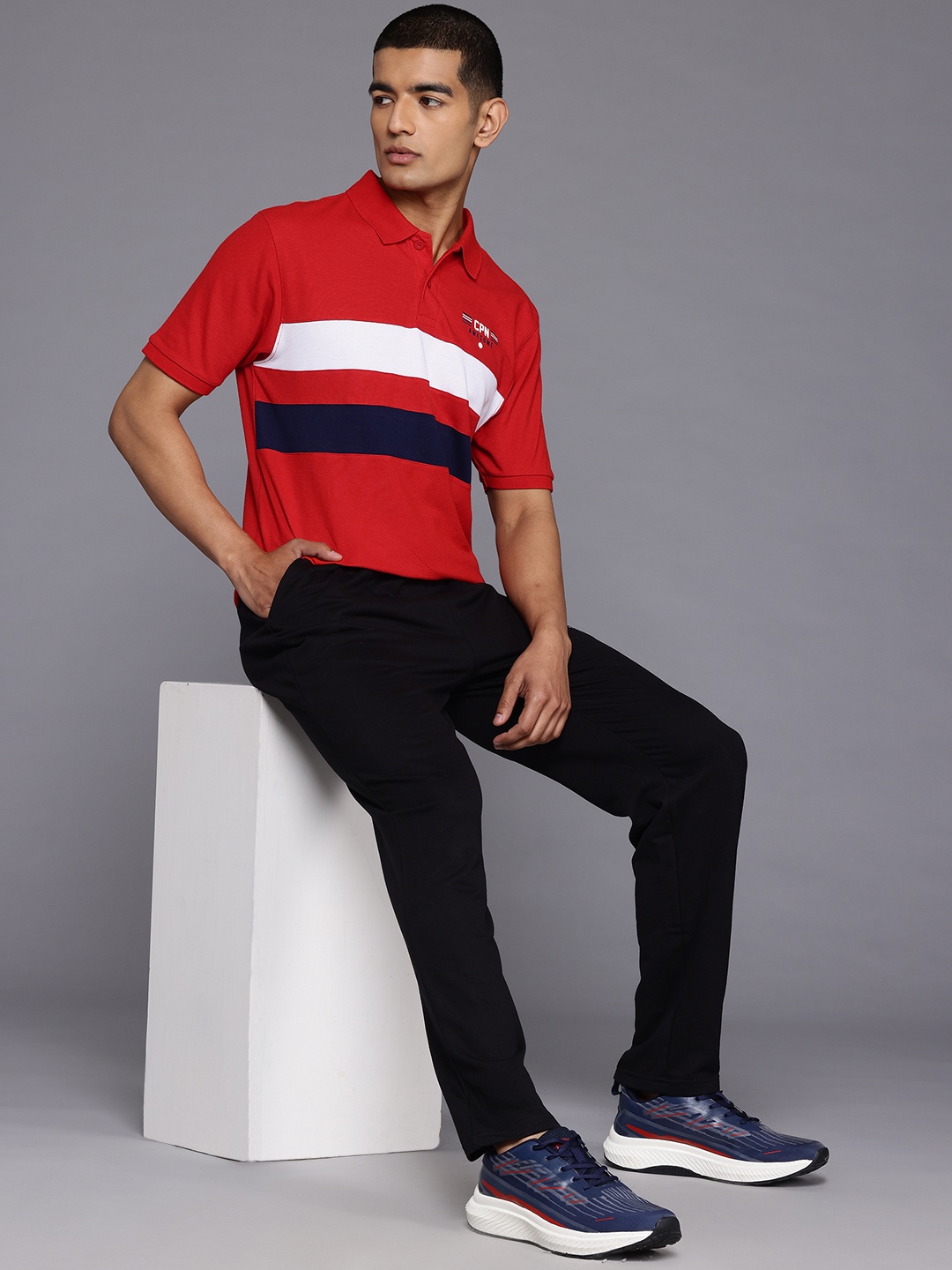 

HRX by Hrithik Roshan Striped Detail Polo T-shirt, Coral