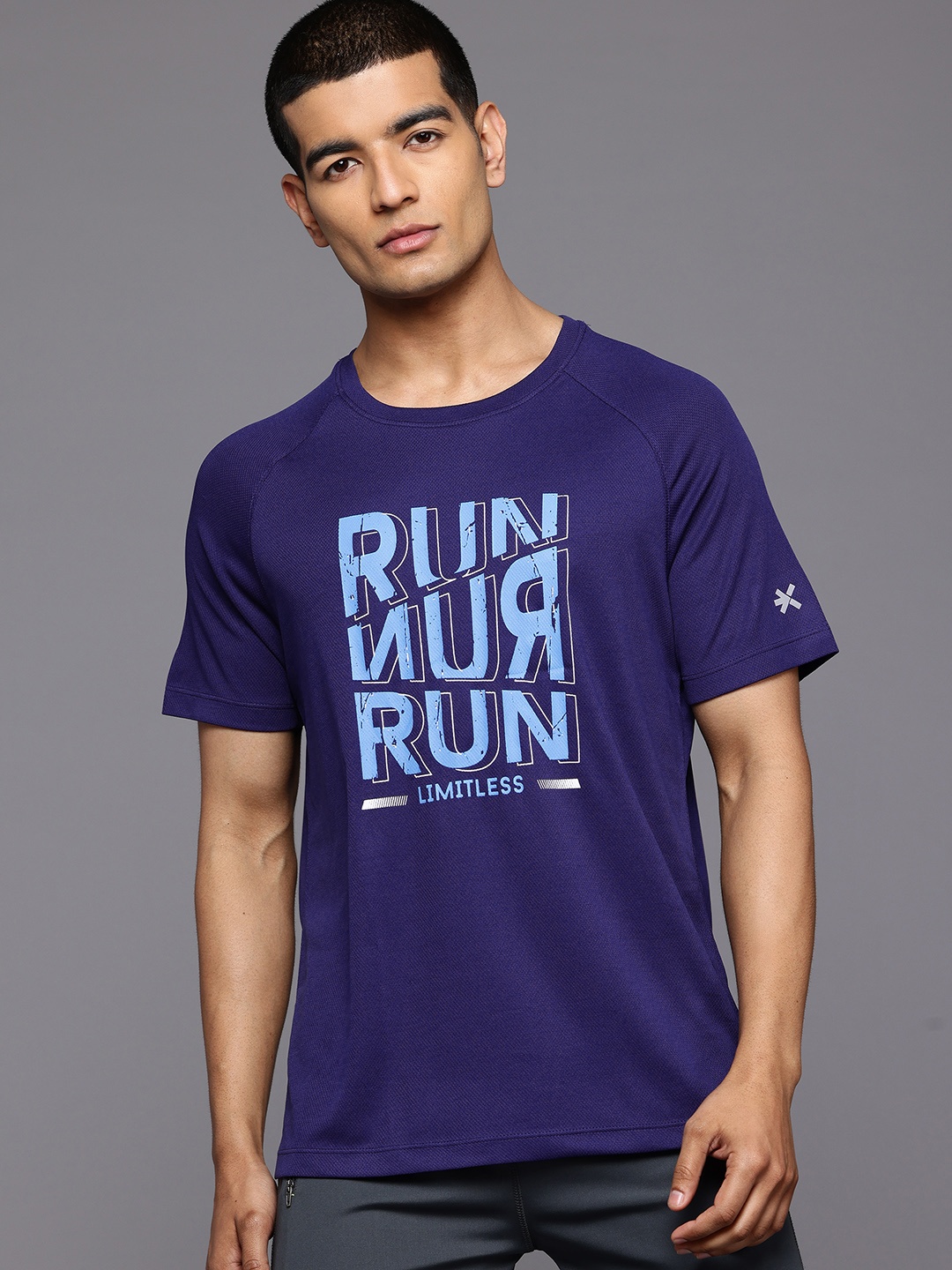 

HRX by Hrithik Roshan Printed Rapid-Dry Running T-shirt, Blue