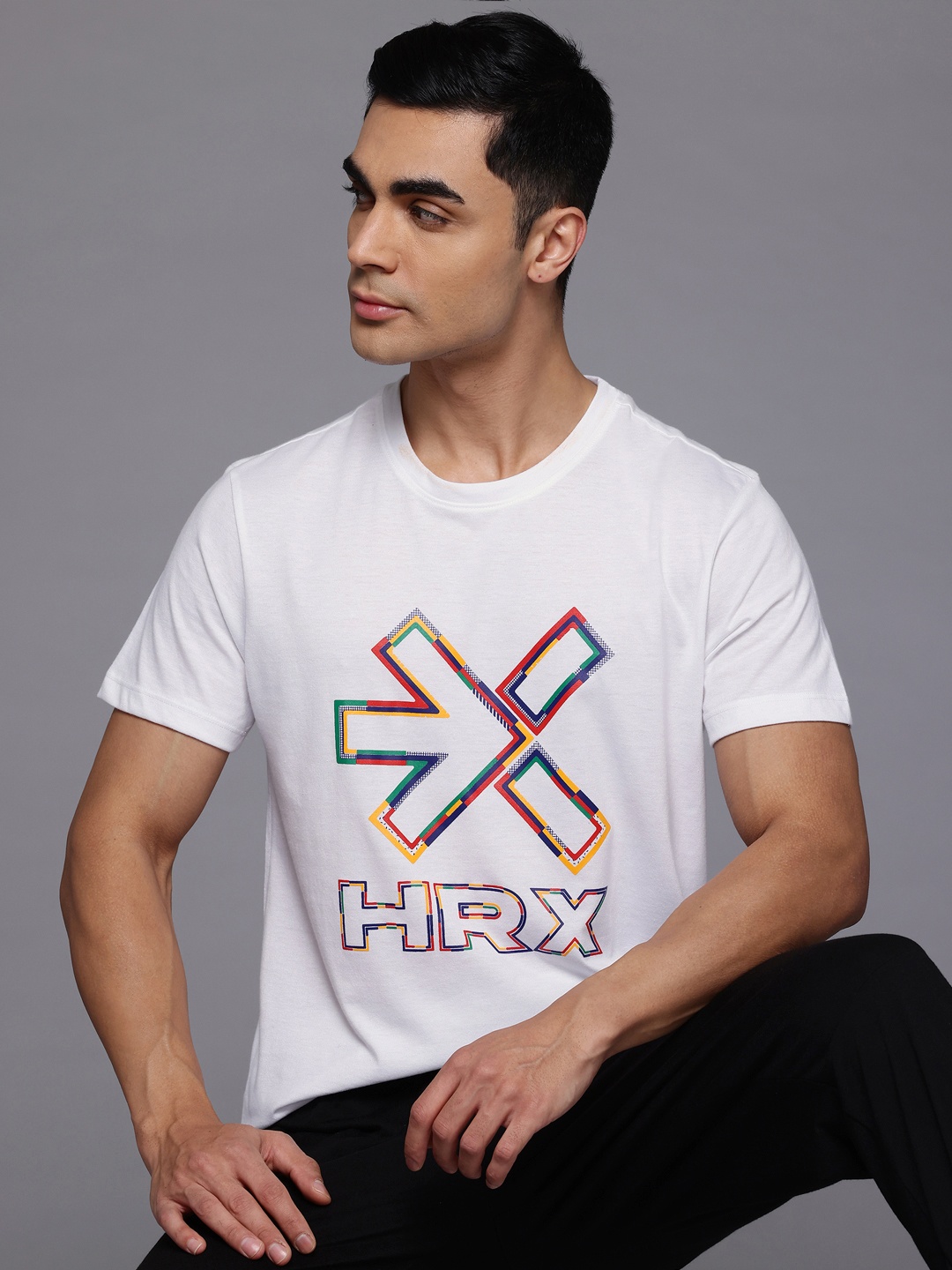 

HRX by Hrithik Roshan Men Brand Logo Printed T-shirt, White