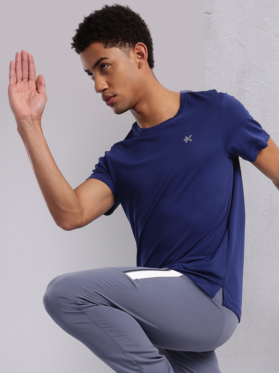 

HRX by Hrithik Roshan Rapid Dry Printed Running T-Shirt, Navy blue