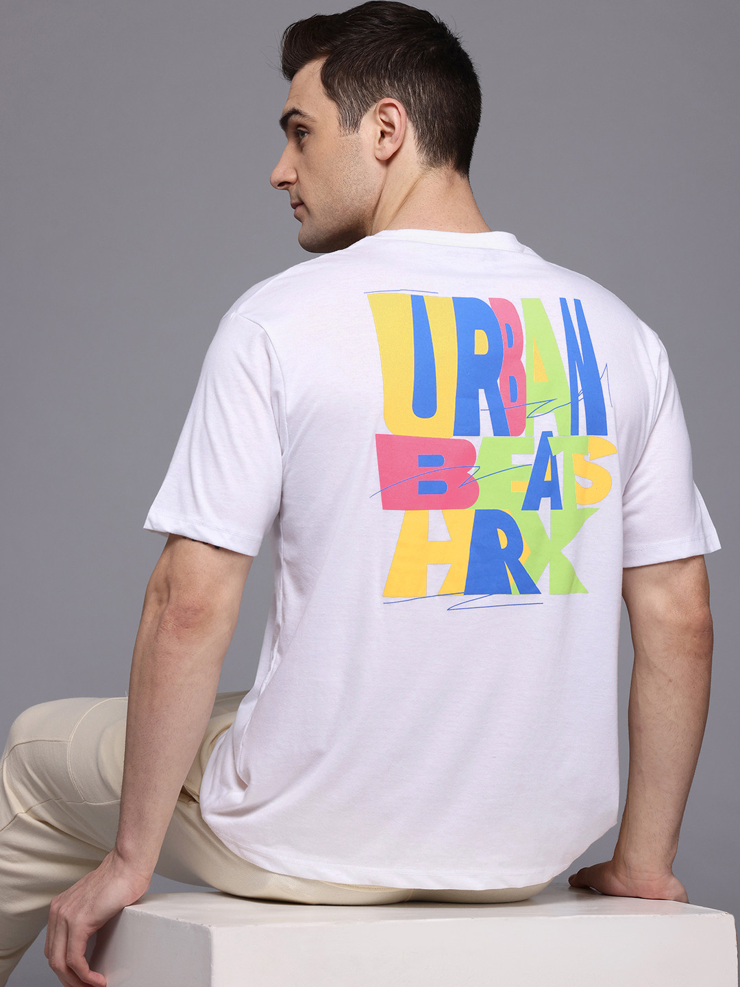 

HRX by Hrithik Roshan Typography Printed T-shirt, White