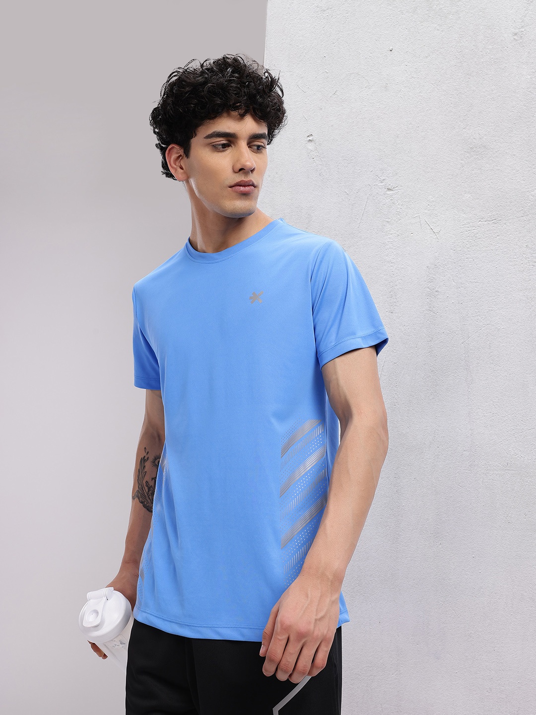 

HRX by Hrithik Roshan Printed Rapid-Dry Running T-shirt, Blue