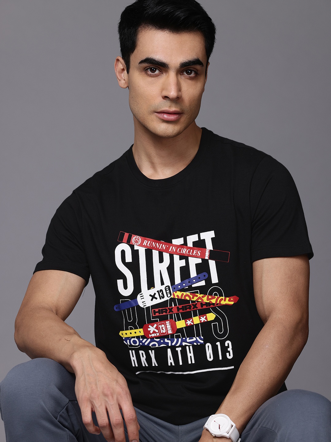 

HRX by Hrithik Roshan Men Typography Printed T-shirt, Black