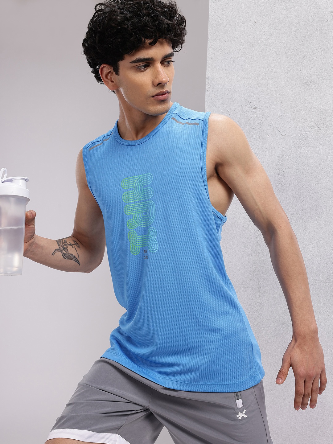 

HRX by Hrithik Roshan Rapid Dry Printed Running T-Shirt, Blue