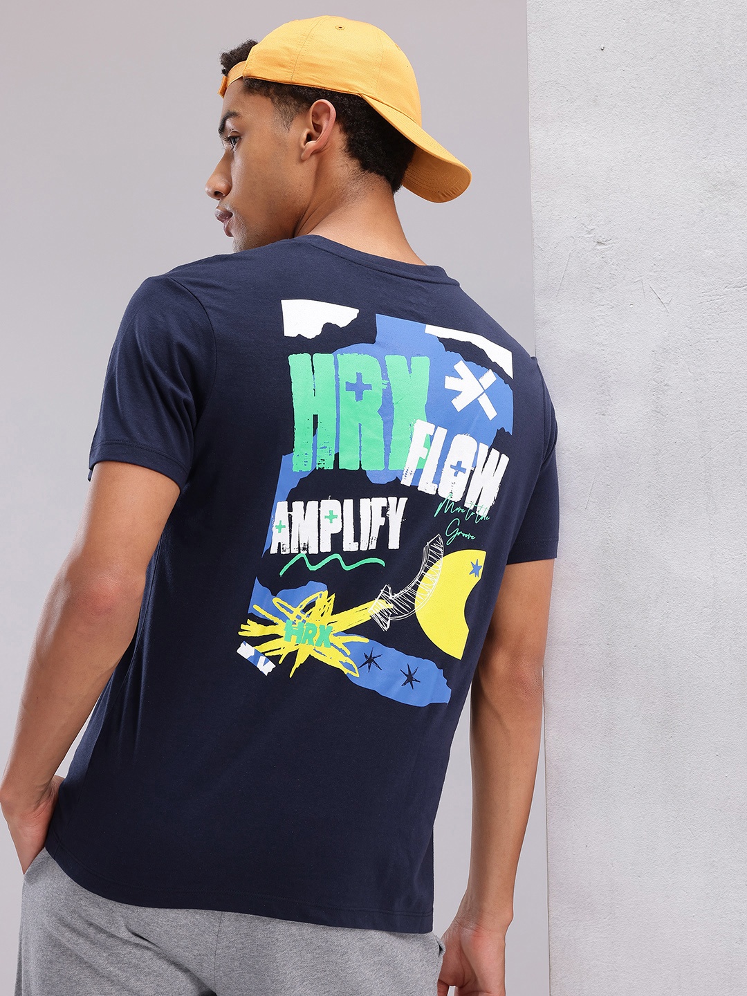 

HRX by Hrithik Roshan Typography Printed Lifestyle T-shirt, Navy blue