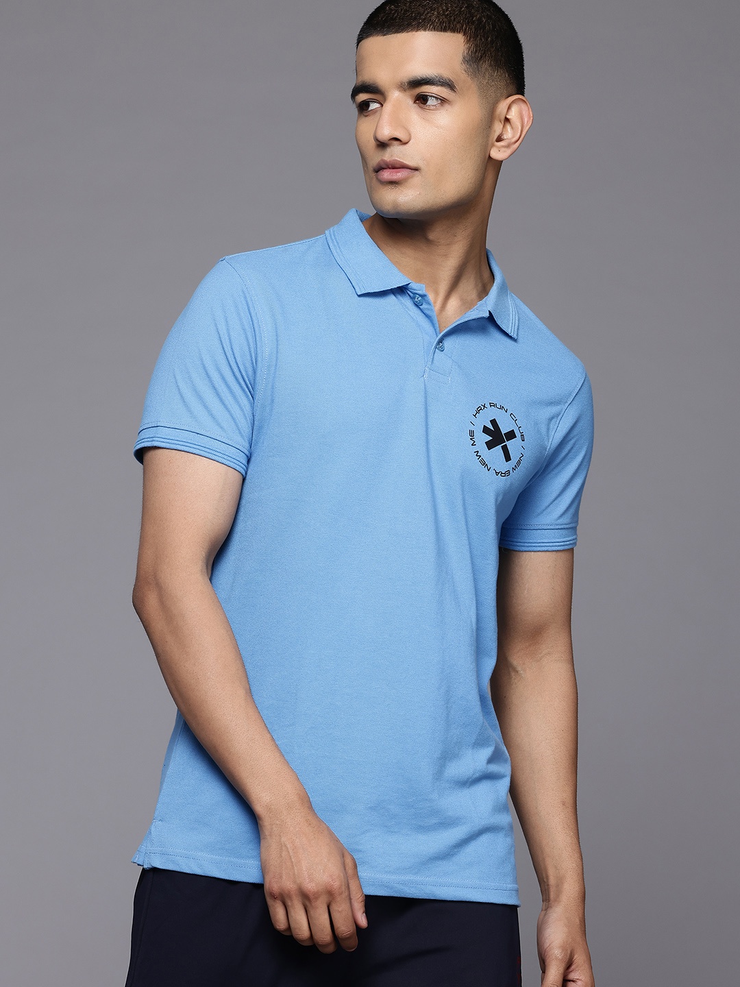 

HRX by Hrithik Roshan Men Polo Collar Running T-shirt, Blue