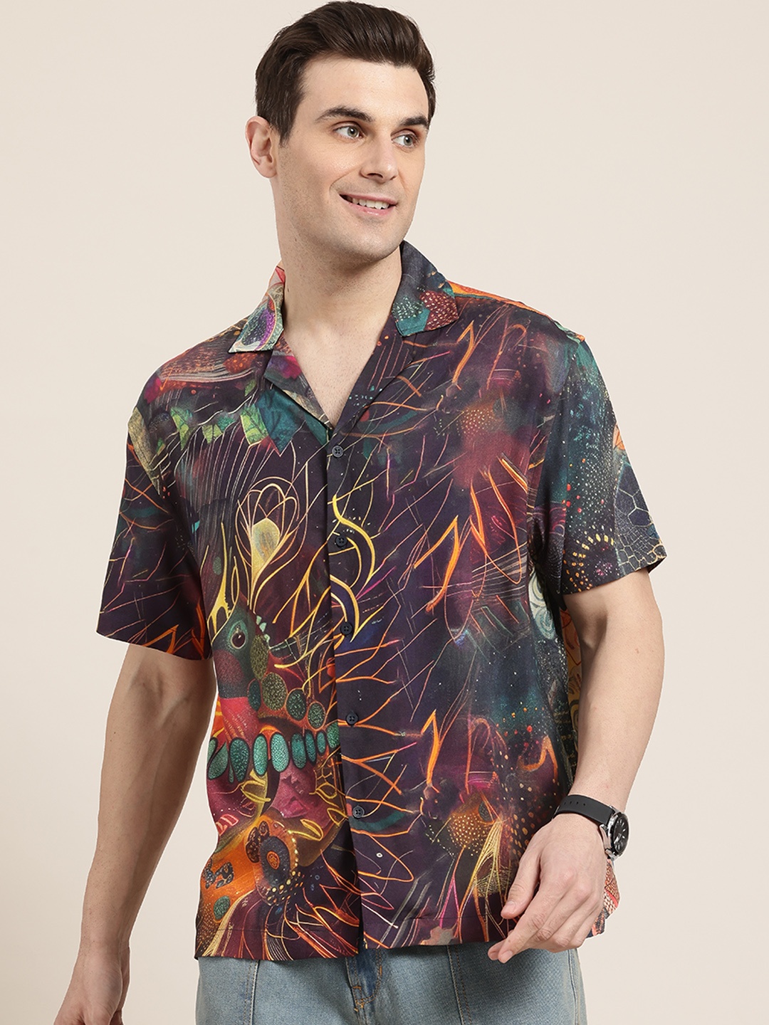 

HERE&NOW Printed Relaxed Fit Shirt, Multi