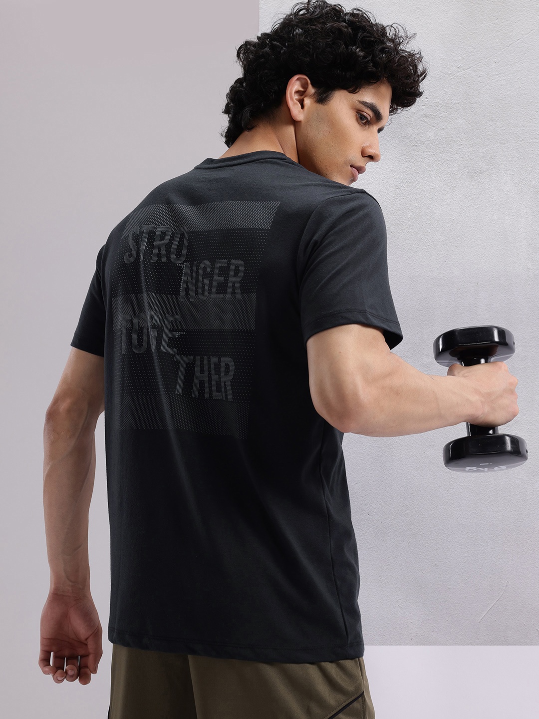 

HRX by Hrithik Roshan Typography Print Training T-shirt, Black