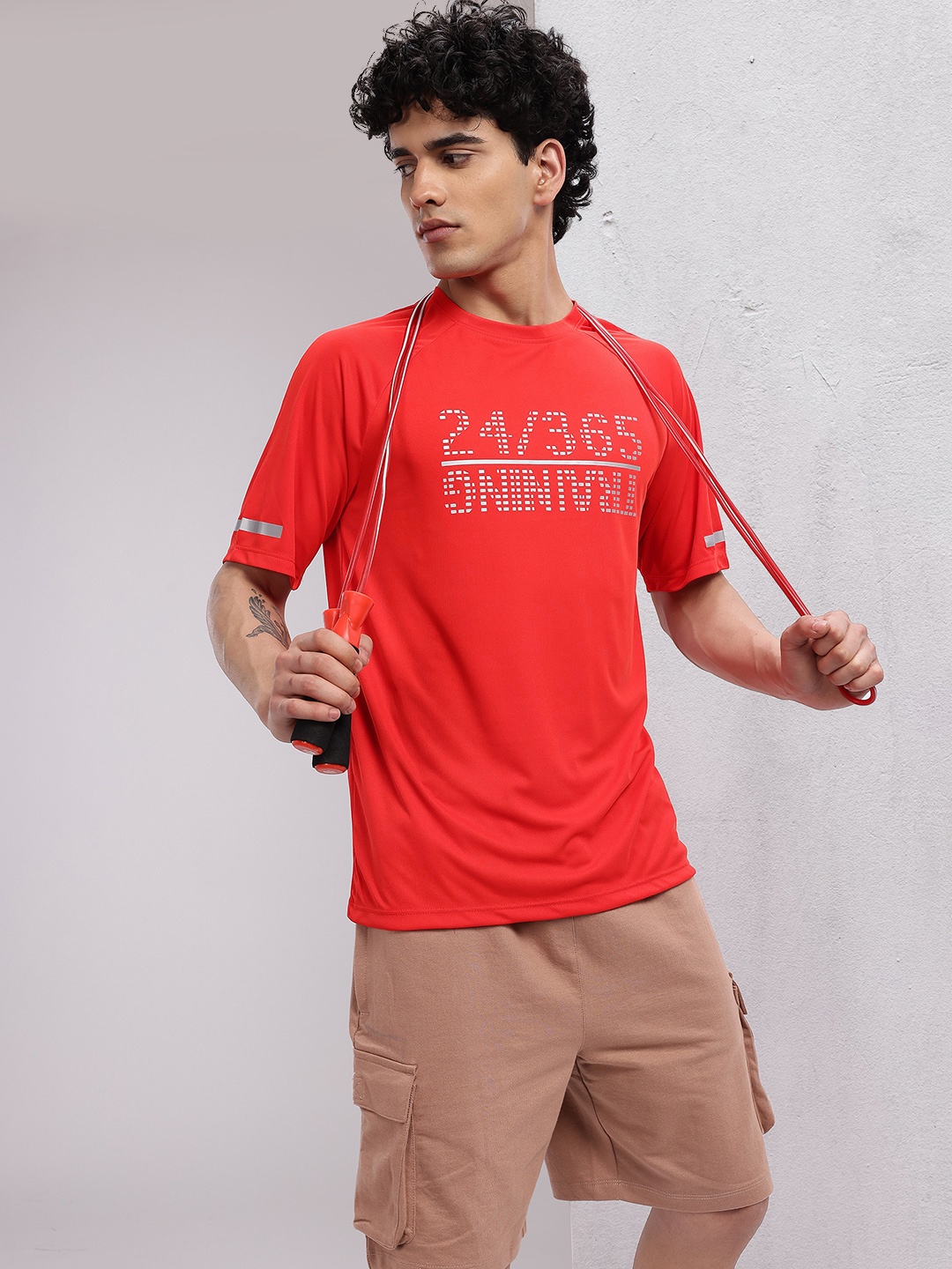 

HRX by Hrithik Roshan Rapid Dry Printed Training T-Shirt, Red