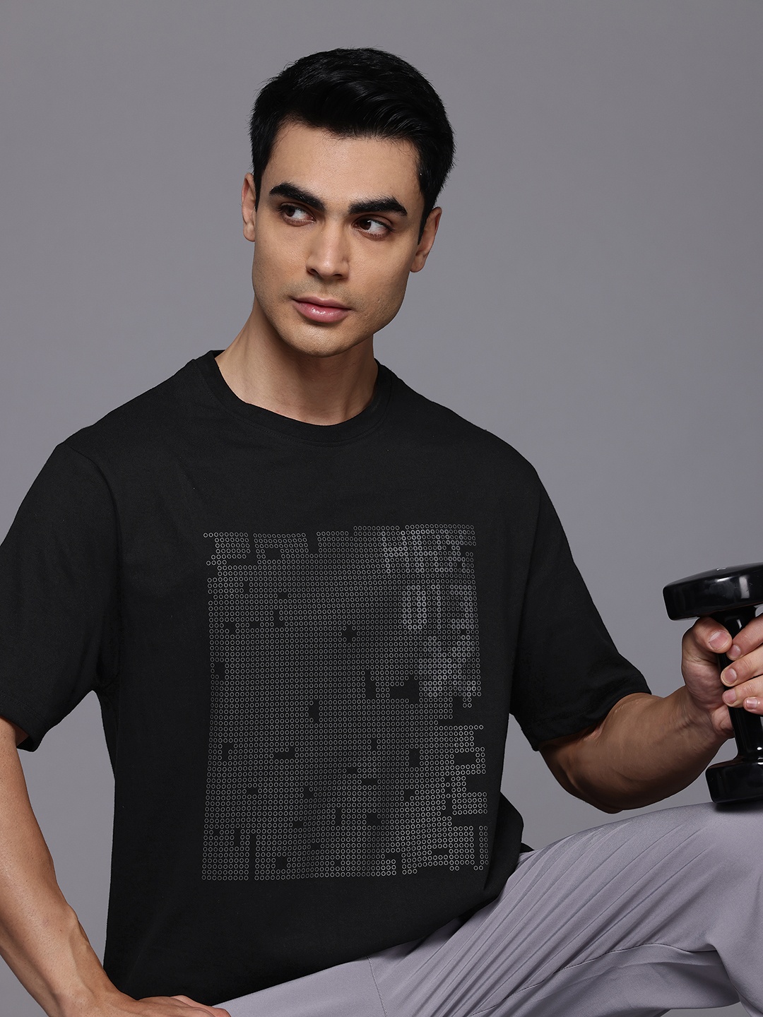 

HRX by Hrithik Roshan Men Printed Training T-shirt, Black