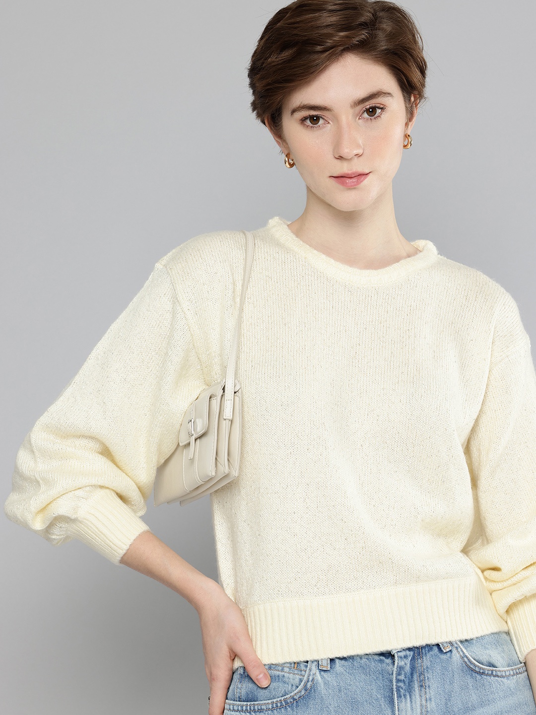 

Levis Sequins Pullover Sweater, Cream