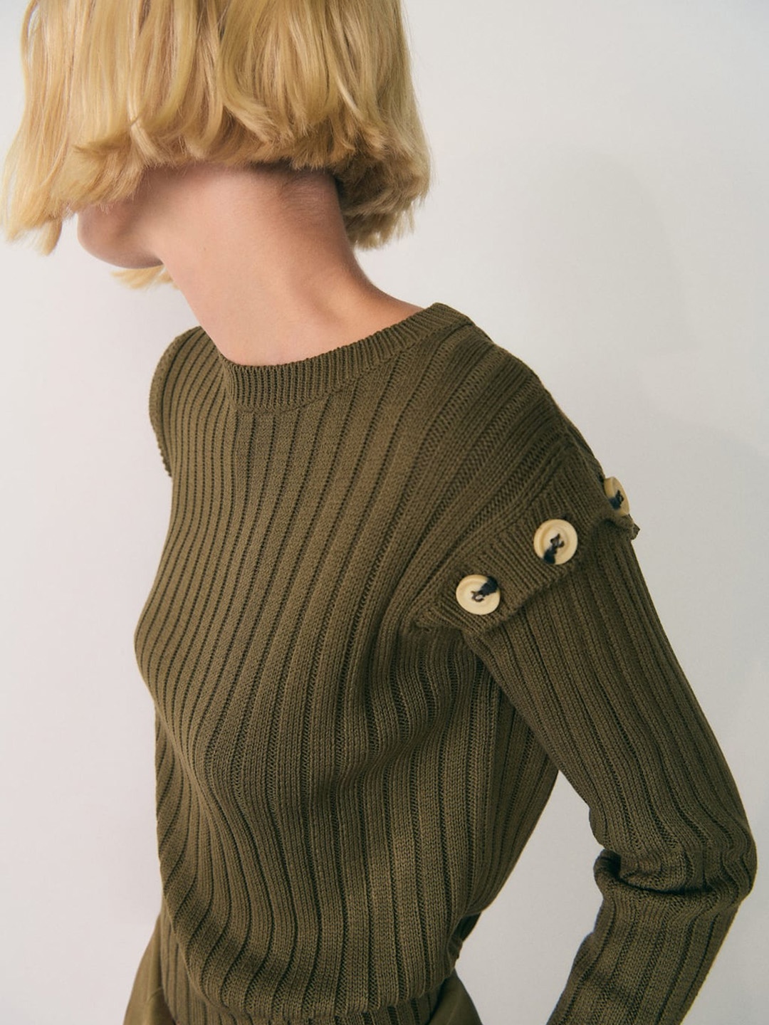 

MANGO Women Pullover, Olive