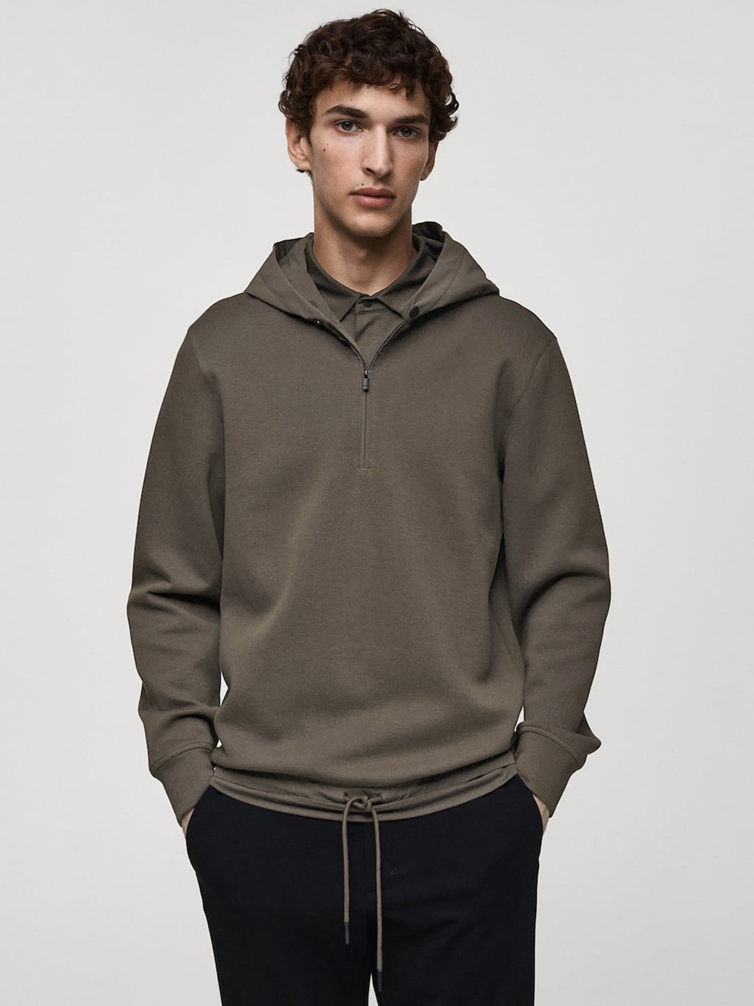 

MANGO MAN Hooded Performance Sweatshirt, Charcoal