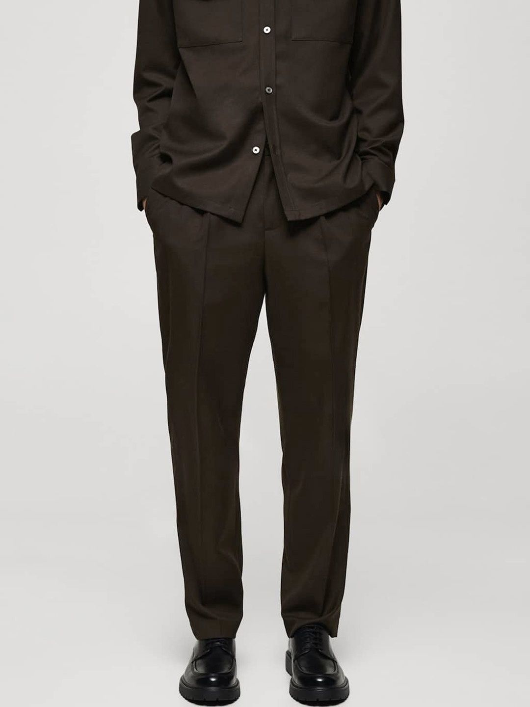 

MANGO MAN Pleated Trousers, Brown