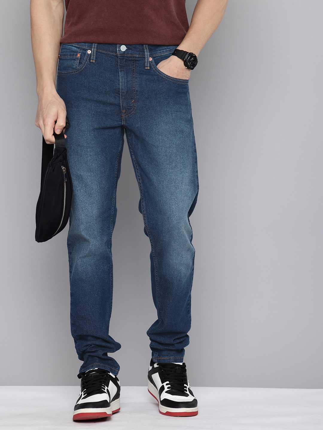 

Levis Men 512 Slim Tapered Fit Heavy Fade Stretchable Jeans, Blue