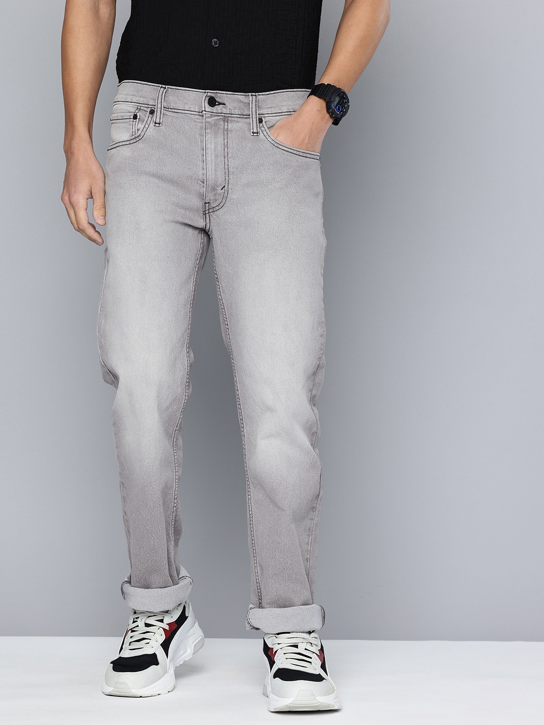 

Levis Men 511 Slim Fit Light Fade Stretchable Jeans, Grey