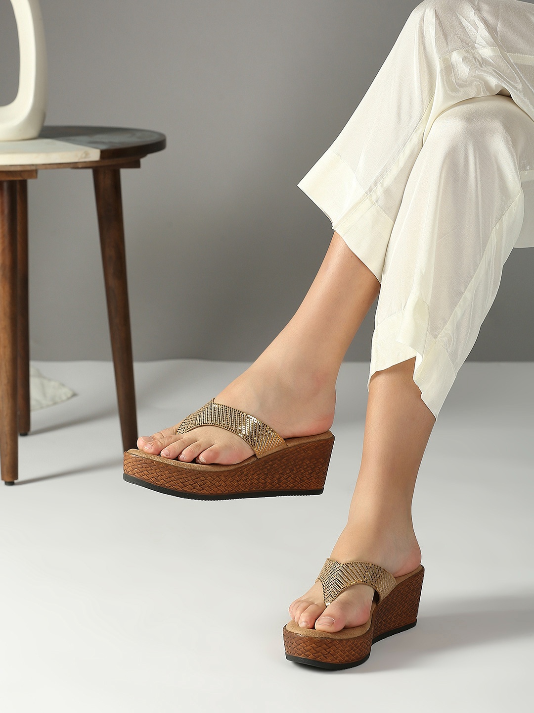 

Inc 5 Women Wedge Party Mules, Beige