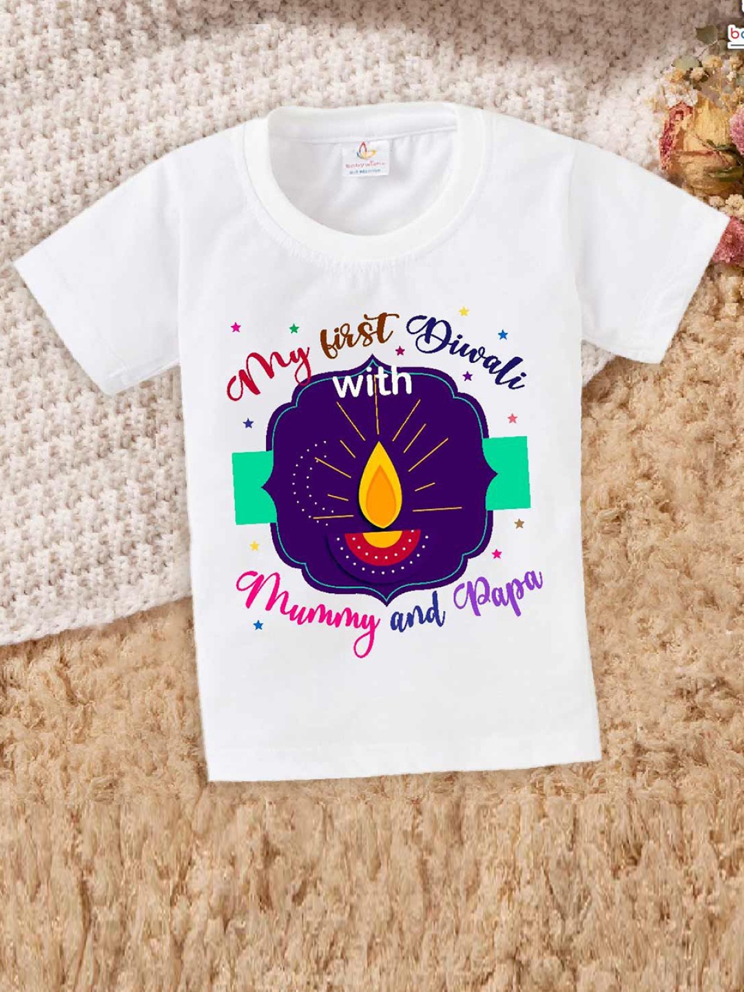 

Babywish Unisex Kids Typography Printed Round Neck Cotton T-shirt, White