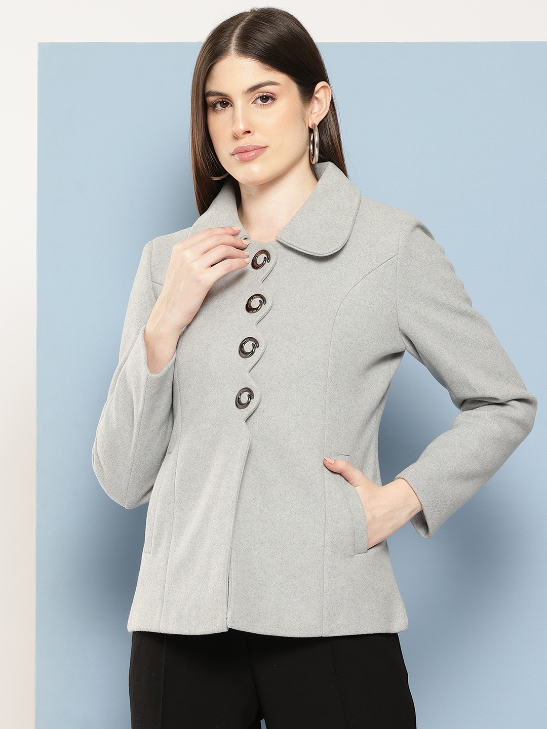 

Chemistry Woollen Overcoat, Grey