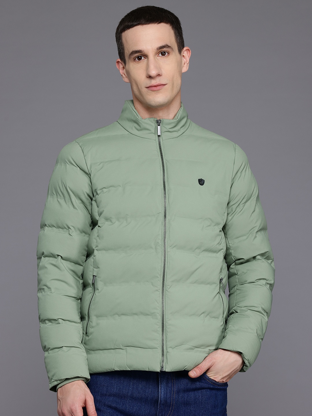 

Louis Philippe Mock Collar Padded Jacket, Green