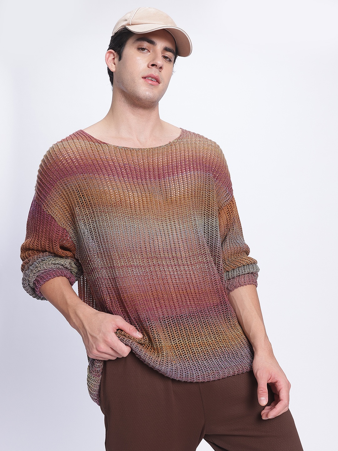 

glitchez The Bohemian Guru Ombre Haze Open Loops Sweater, Multi