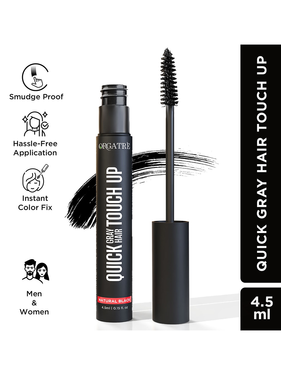 

Orgatre Quick Gray Hair Touch Up Stick - 4.5 ml, Black