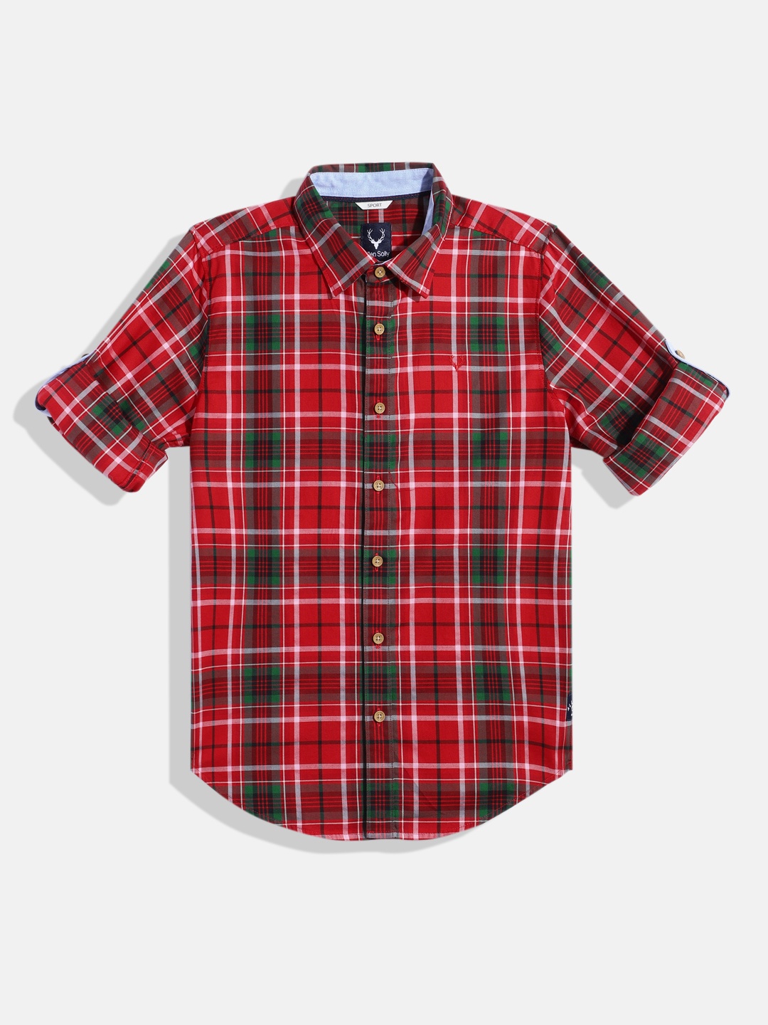 

Allen Solly Junior Boys Tartan Checked Pure Cotton Casual Shirt, Red