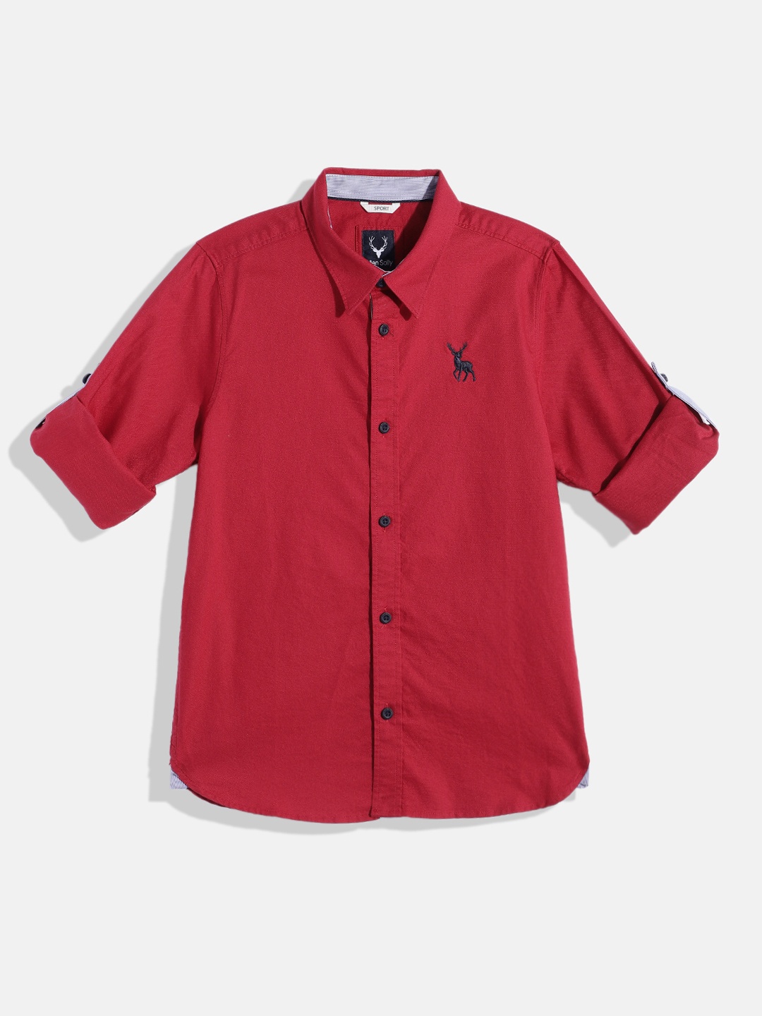 

Allen Solly Junior Boys Spread Collar Casual Shirt, Red