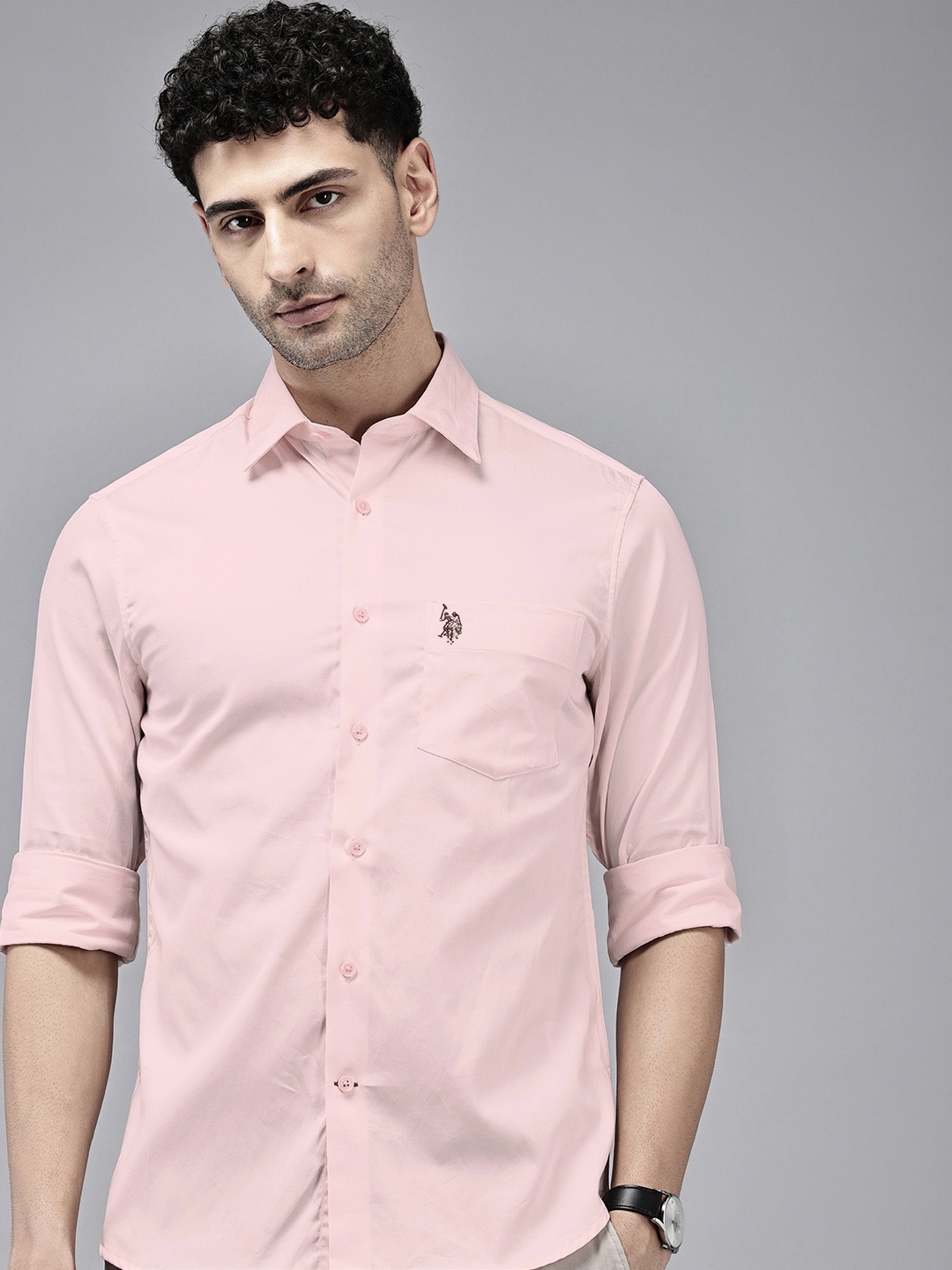 

U.S. Polo Assn. Pure Cotton Tailored Fit Casual Shirt, Pink