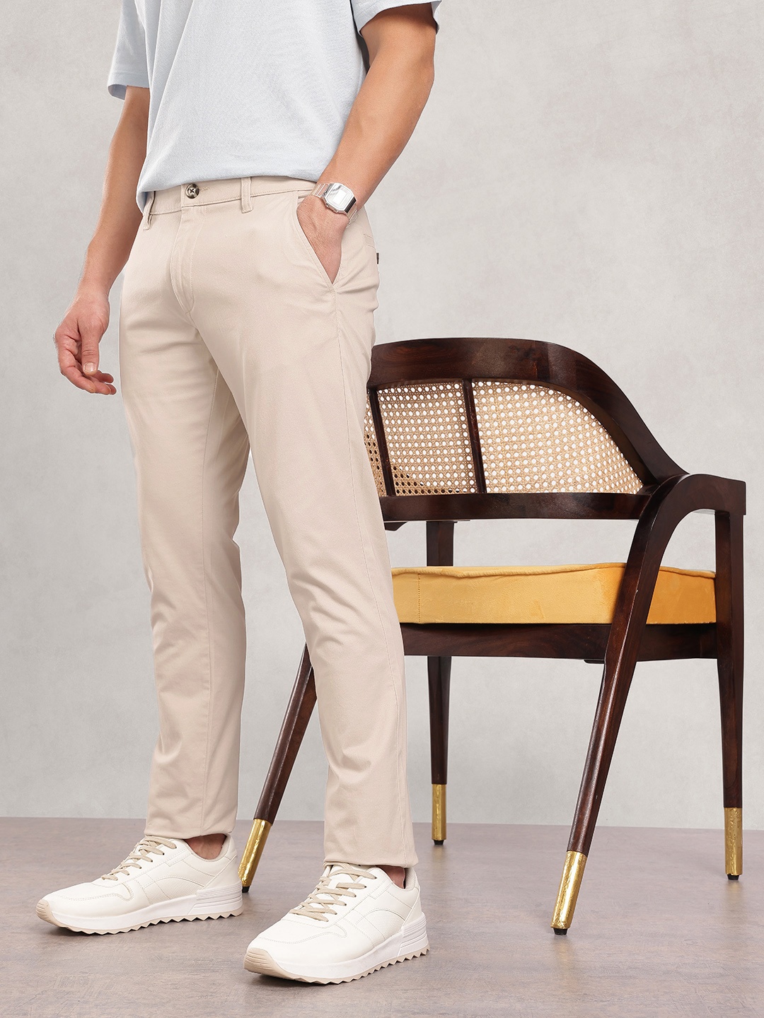 

Nautica Men Slim Fit Chinos Trousers, Beige