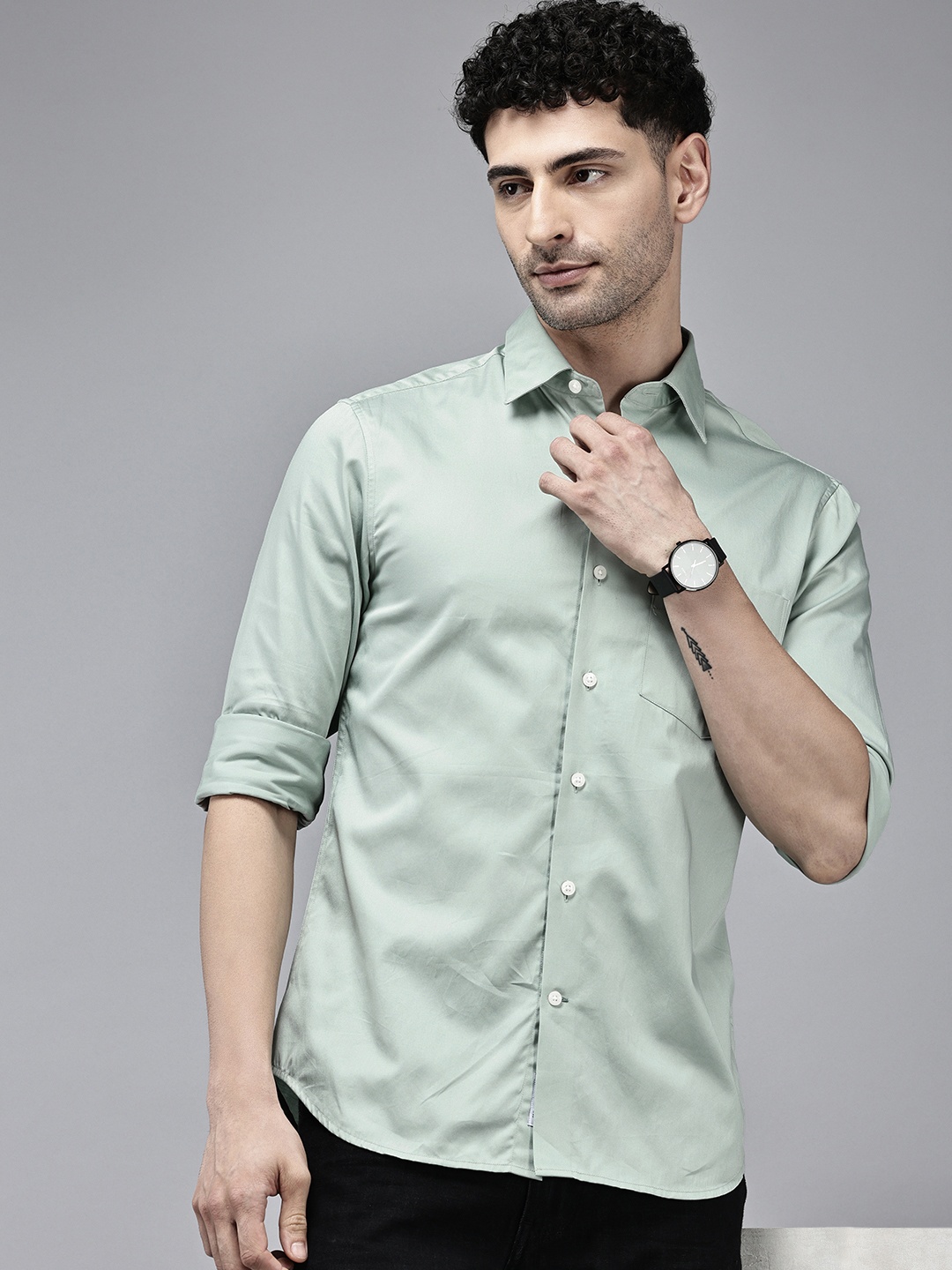

U.S. Polo Assn. Tailored Fit Pure Cotton Casual Shirt, Green