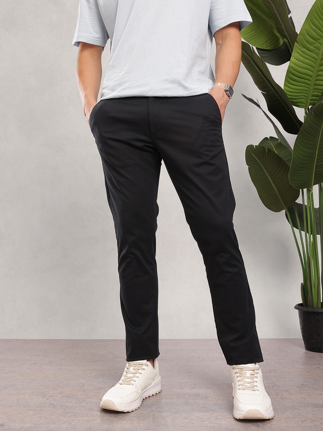 

Nautica Men Slim Fit Chinos Trousers, Black