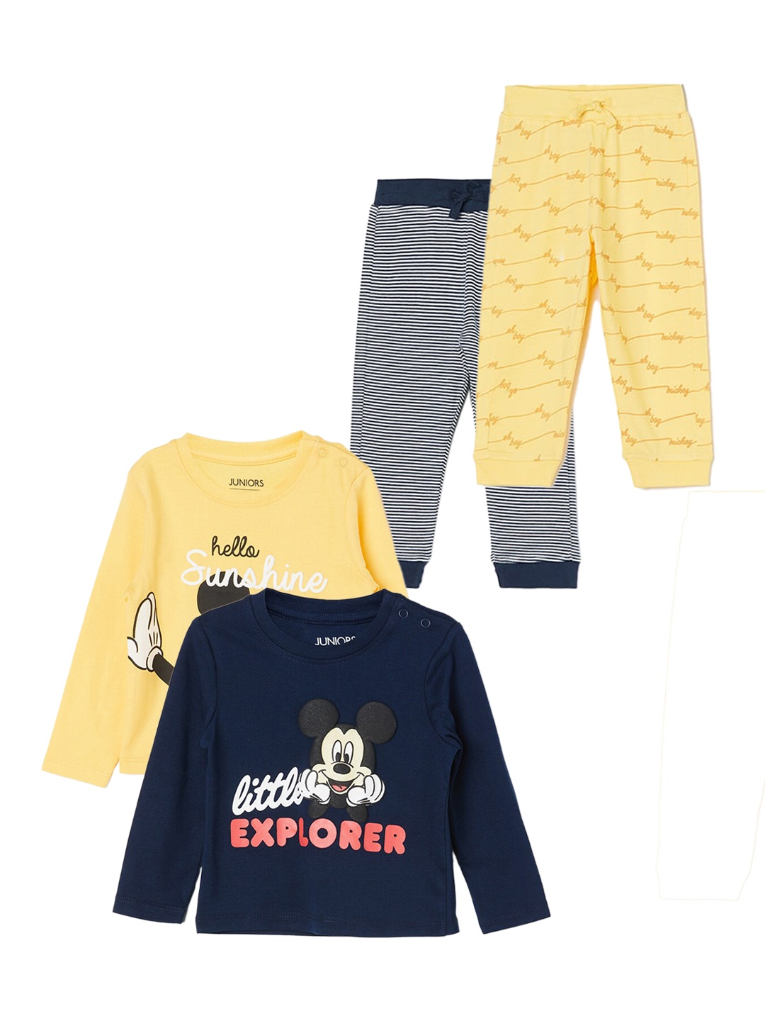 

Juniors by Lifestyle Boys Pack Of 4 Mickey Mouse Printed Clothing Set, Yellow