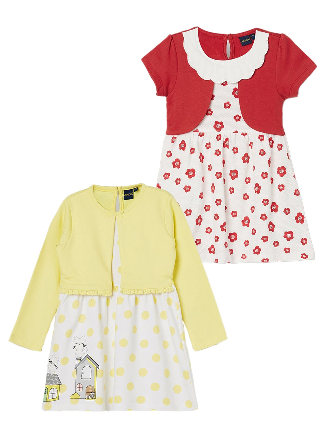 

Juniors by Lifestyle Print Fit & Flare Dress- Pack of 2, Yellow