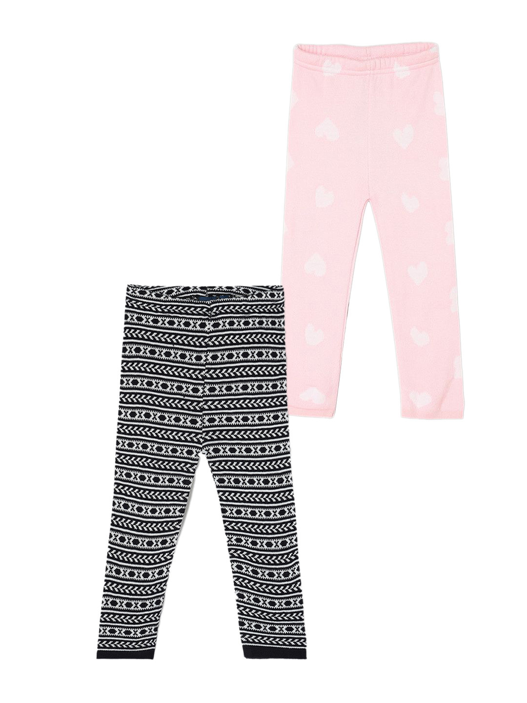 

Juniors by Lifestyle Girls Pack of 2 Printed Mid Rise Leggings, Black