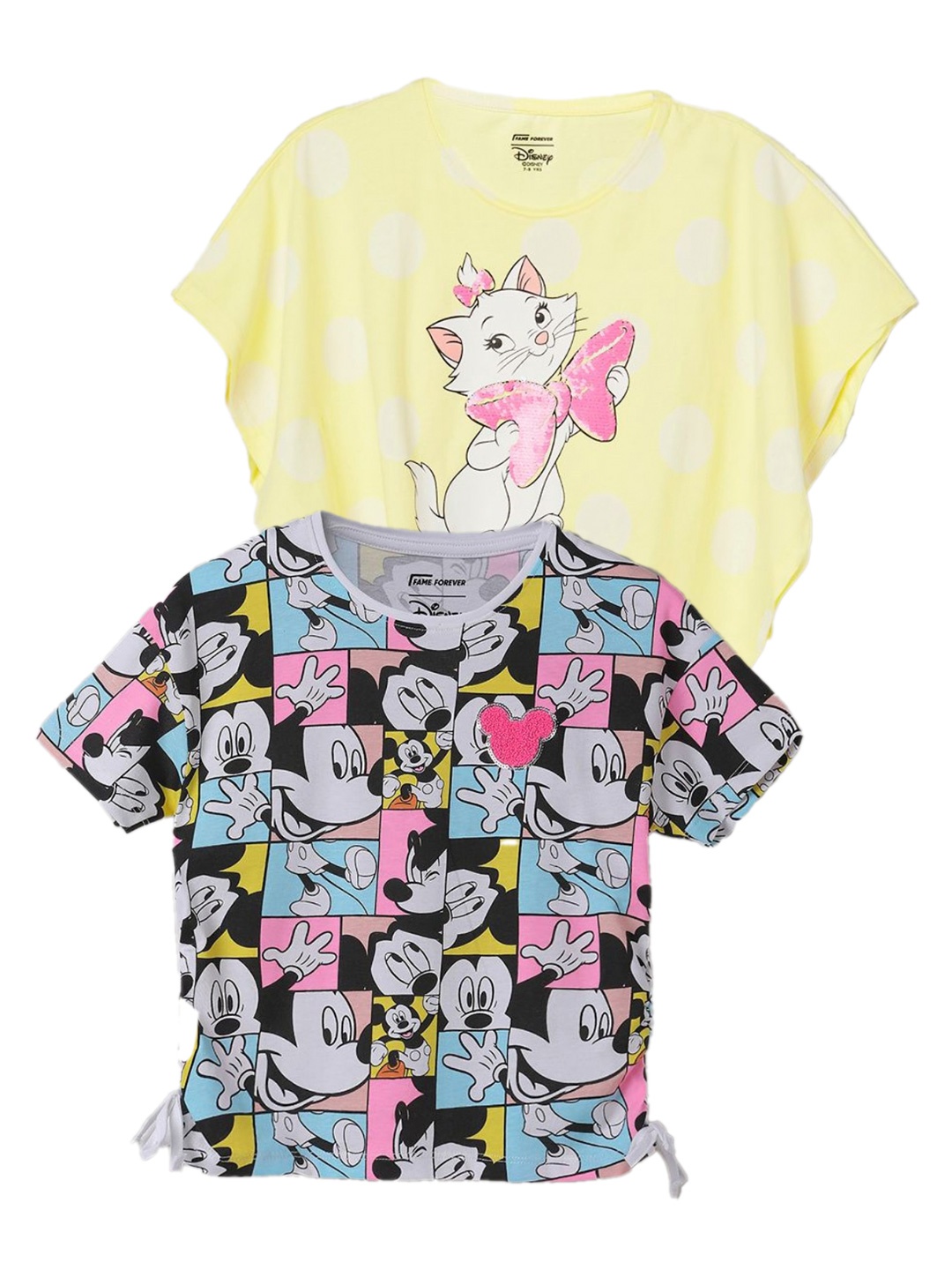

Fame Forever by Lifestyle Girls Disney - Marie T Shirt - Pack of 2, Black