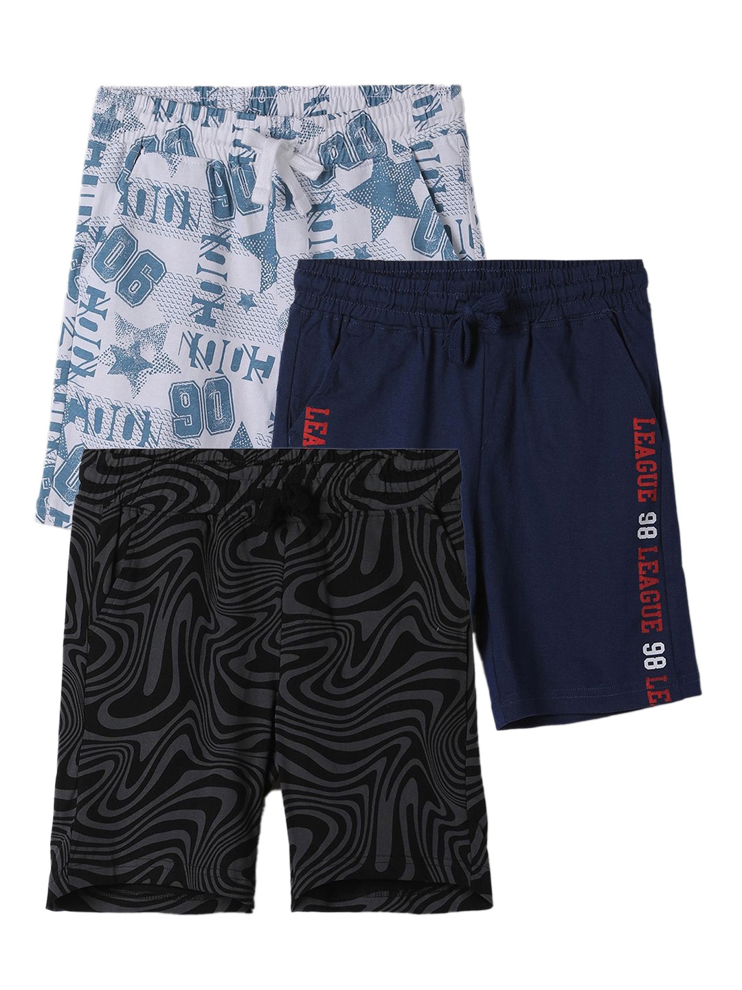

Fame Forever by Lifestyle Boys Pack of 3 Printed Cotton Regular Shorts, Black