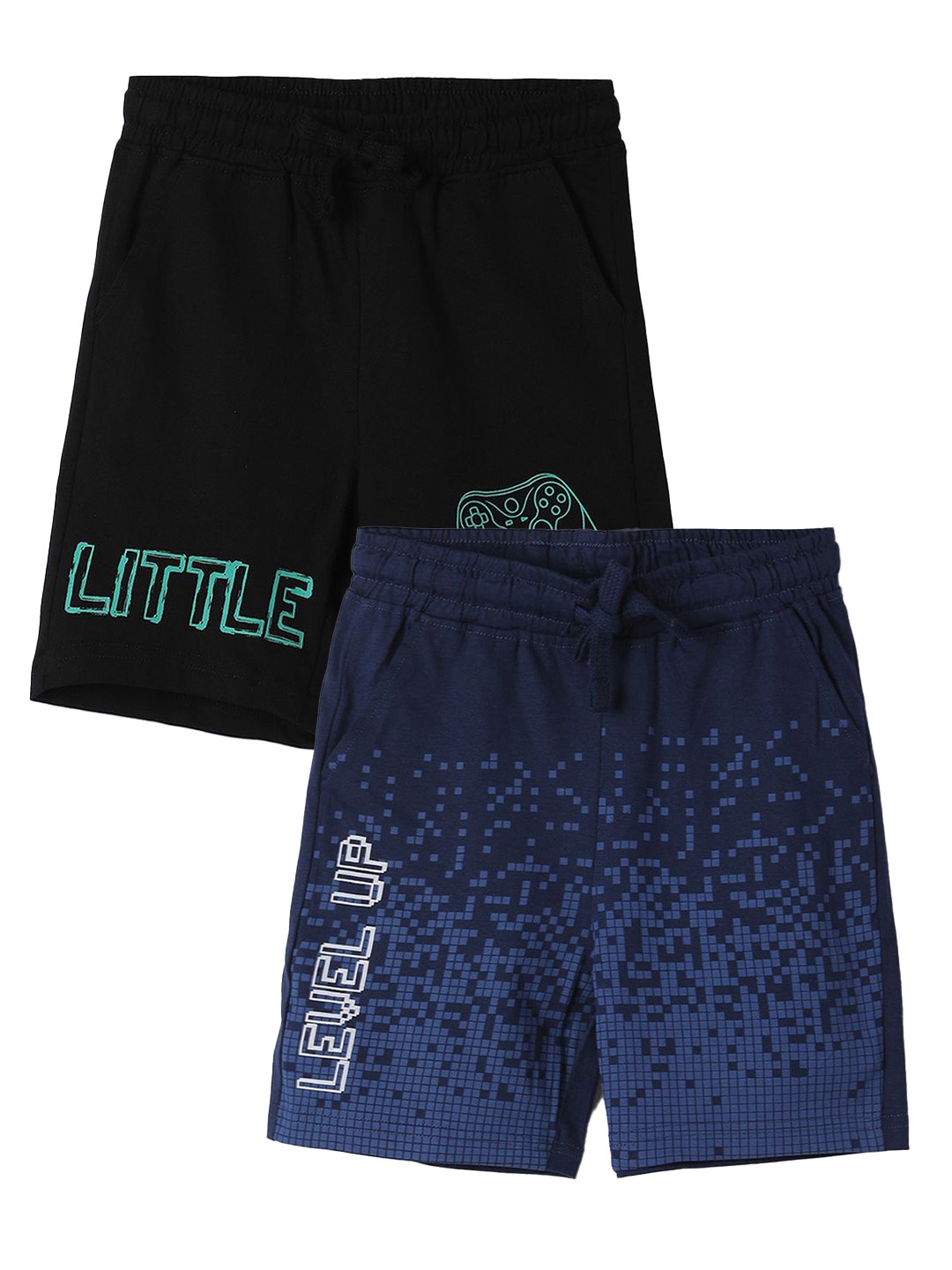 

Fame Forever by Lifestyle Boys Pack of 2 Abstract Printed Regular Fit Shorts, Blue