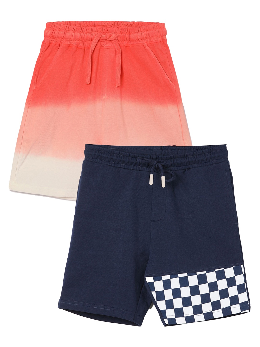 Fame Forever by Lifestyle Boys Printed Pure Cotton Shorts- Pack of 2, Blue