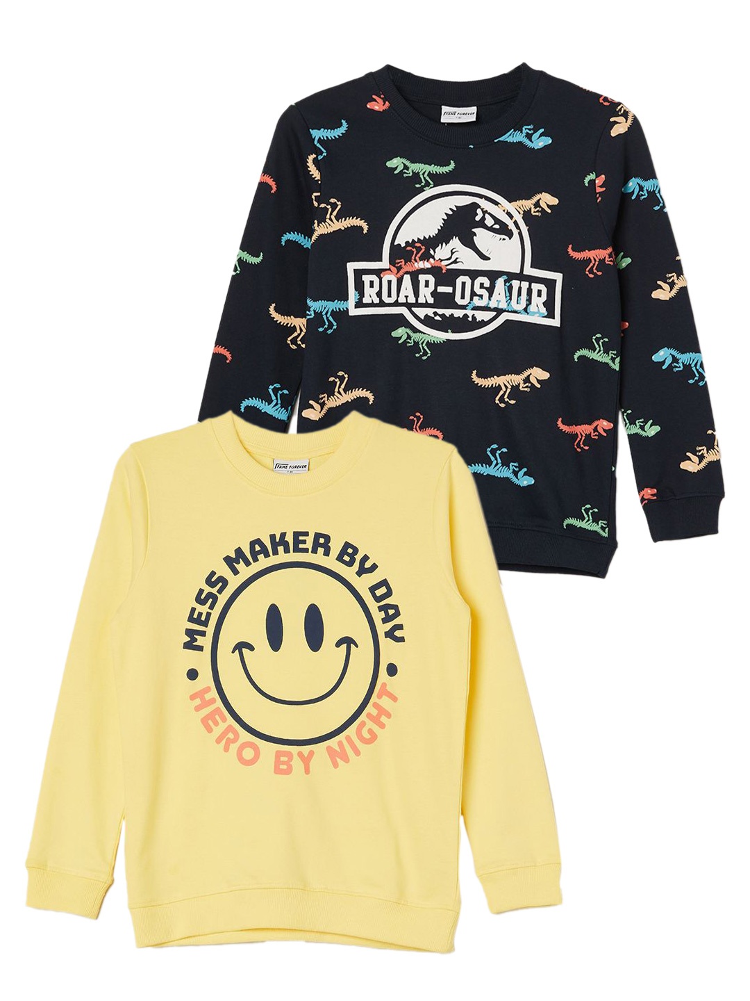 

Fame Forever by Lifestyle Boys Pack of 2 Printed Sweatshirt, Yellow