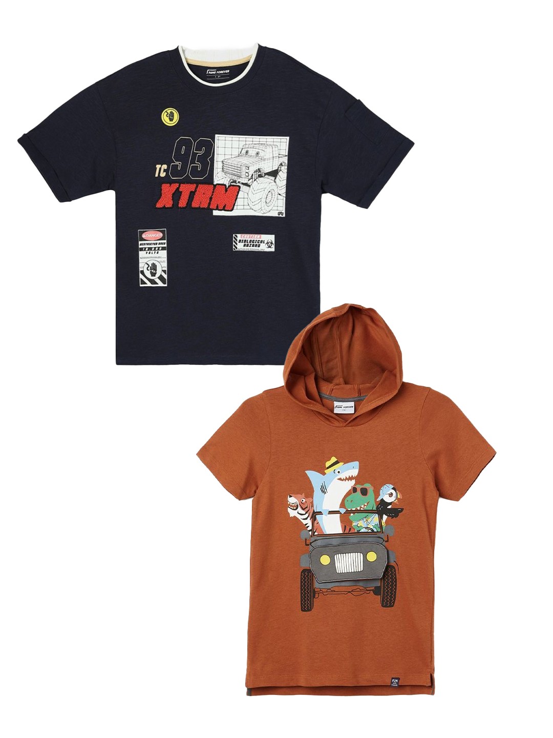 

Fame Forever by Lifestyle Boys Graphic Printed Cotton T-shirt, Rust