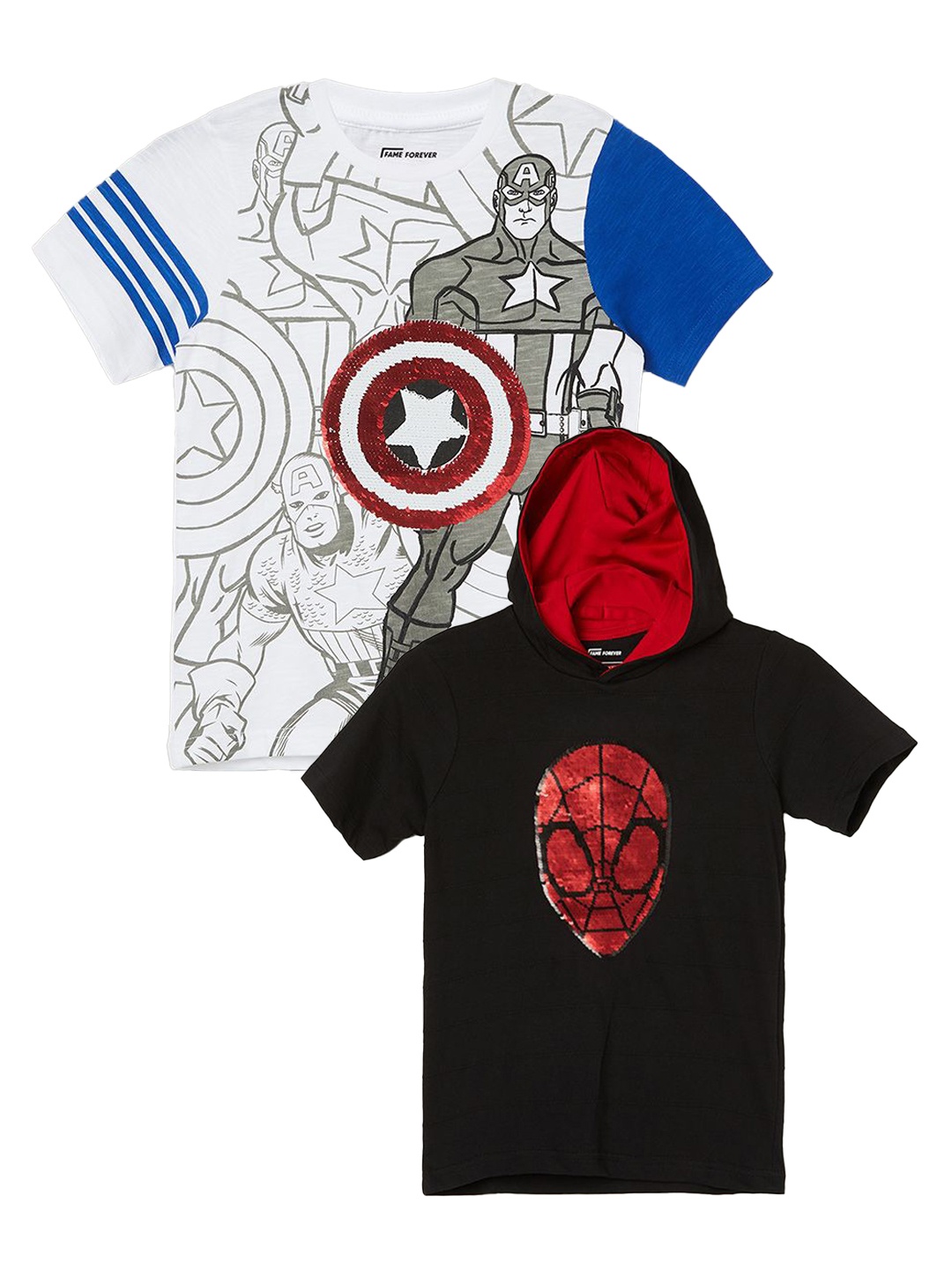 

Fame Forever by Lifestyle Boys Pack of 2 Disney-Marvel T Shirt, Black