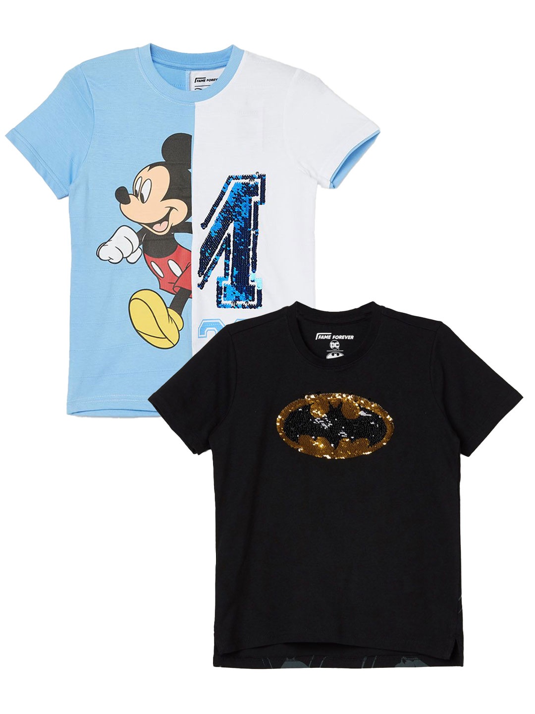 

Fame Forever by Lifestyle Boys Blue T Shirt - Pack of 2, Black