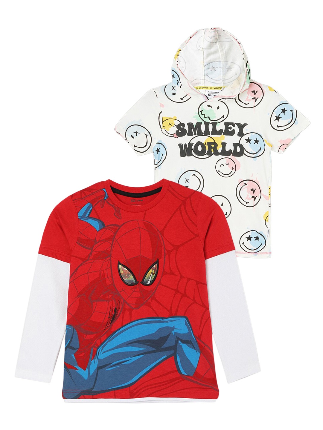 

Fame Forever by Lifestyle Boys Printed Applique T-shirt - Pack of 2, Red