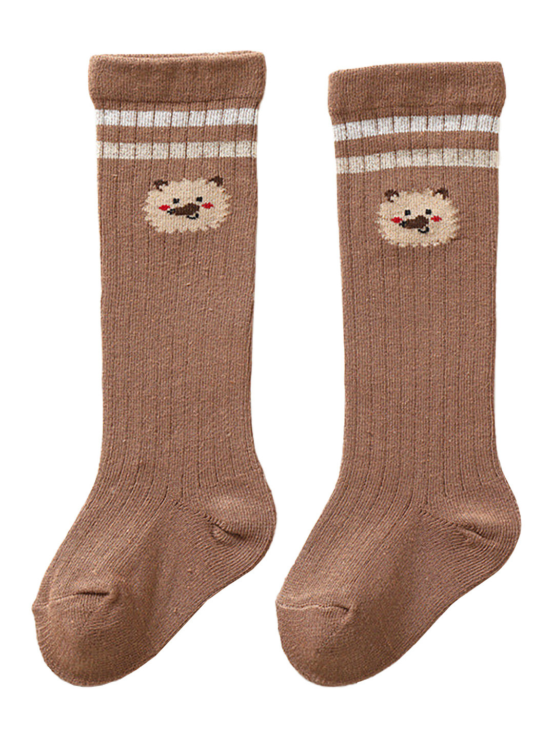 

SYGA Kids Patterned Cotton Above Knee Length Socks, Brown