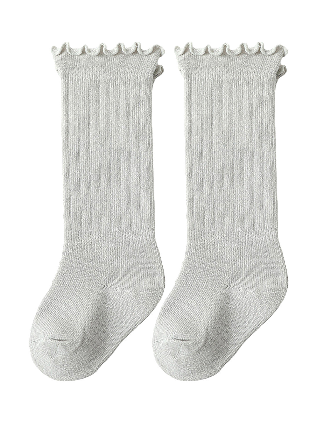 

SYGA Infants Kids Striped Cotton Above Knee Socks, Grey
