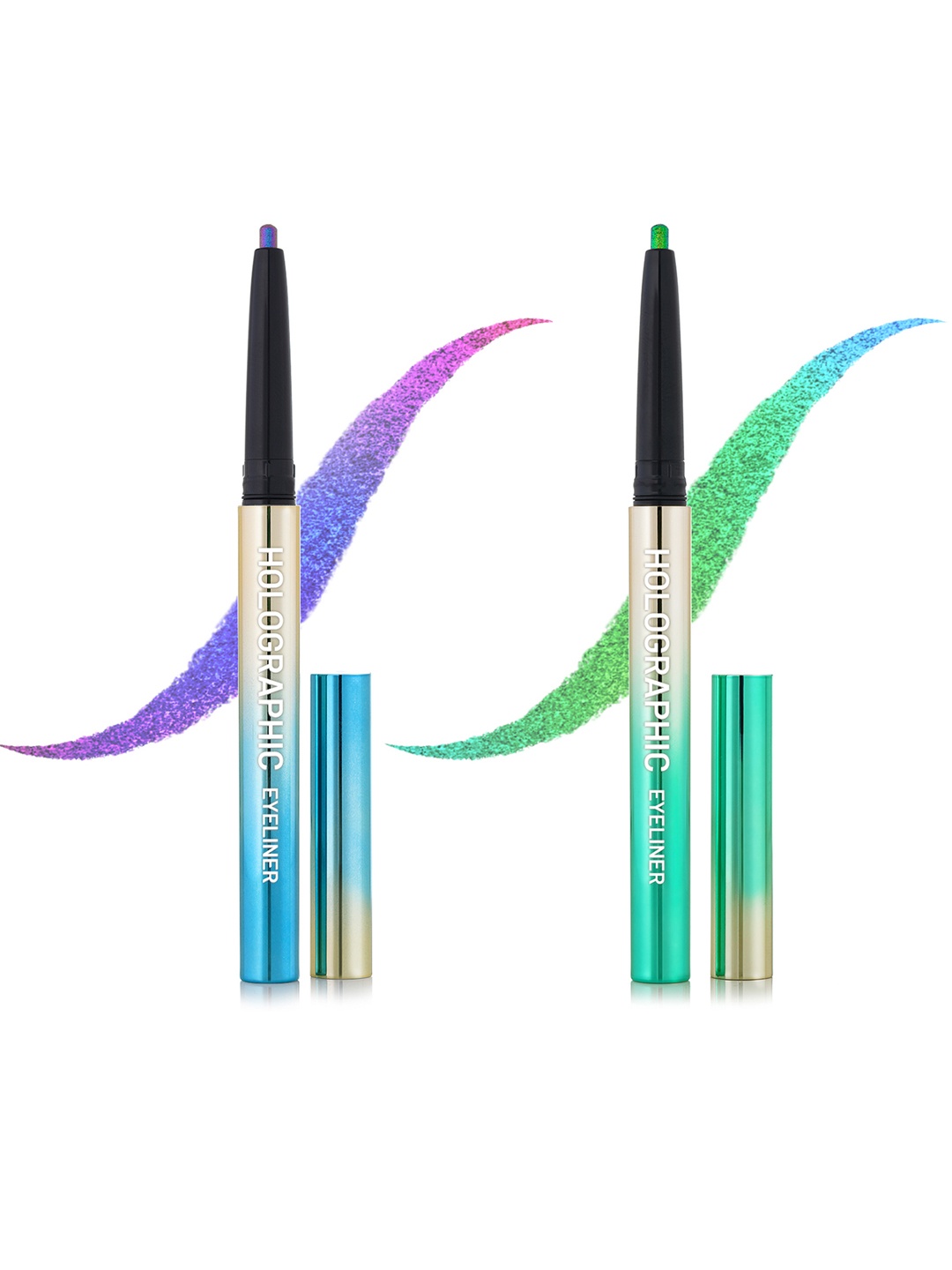 

SWISS BEAUTY Set Of 2 Holographic Eyeliner 0.2 g - Coloured Earth 06 & Milky Way 01, Blue