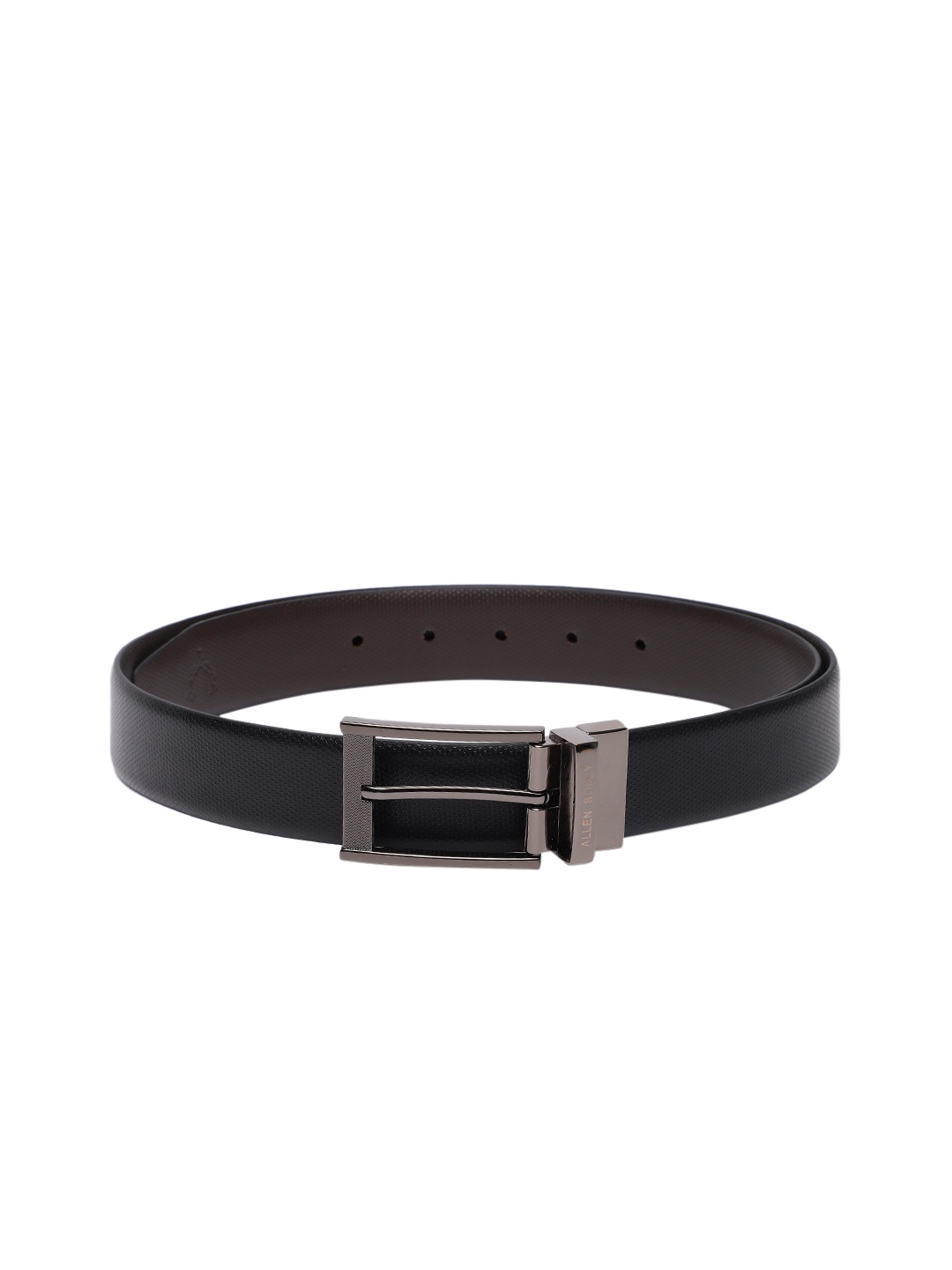 

Allen Solly Men Textured Leather Reversible Belt, Black