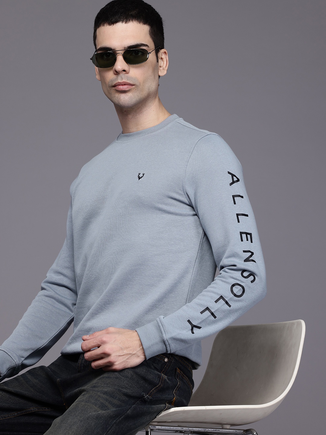 

Allen Solly Brand Logo Printed Sweatshirt, Grey